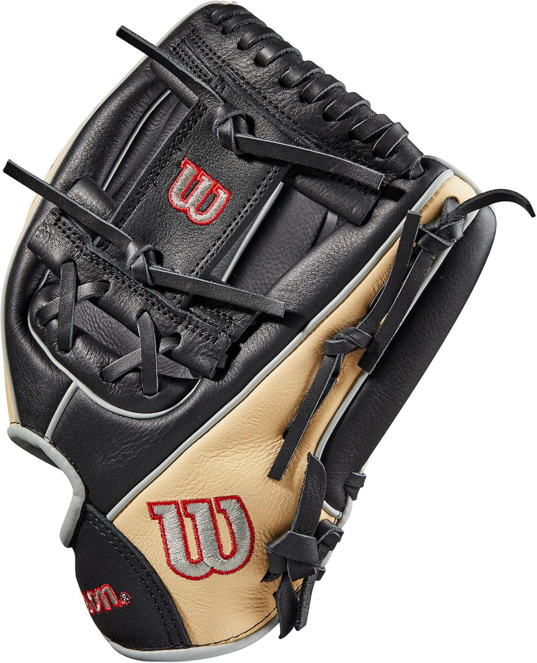 WILSON 2023 A500 Jugend-Baseballhandschuh Schwarz/Blond/Rot 11.5" Rechte Hand Wurf, Schwarz/Blond/Ro