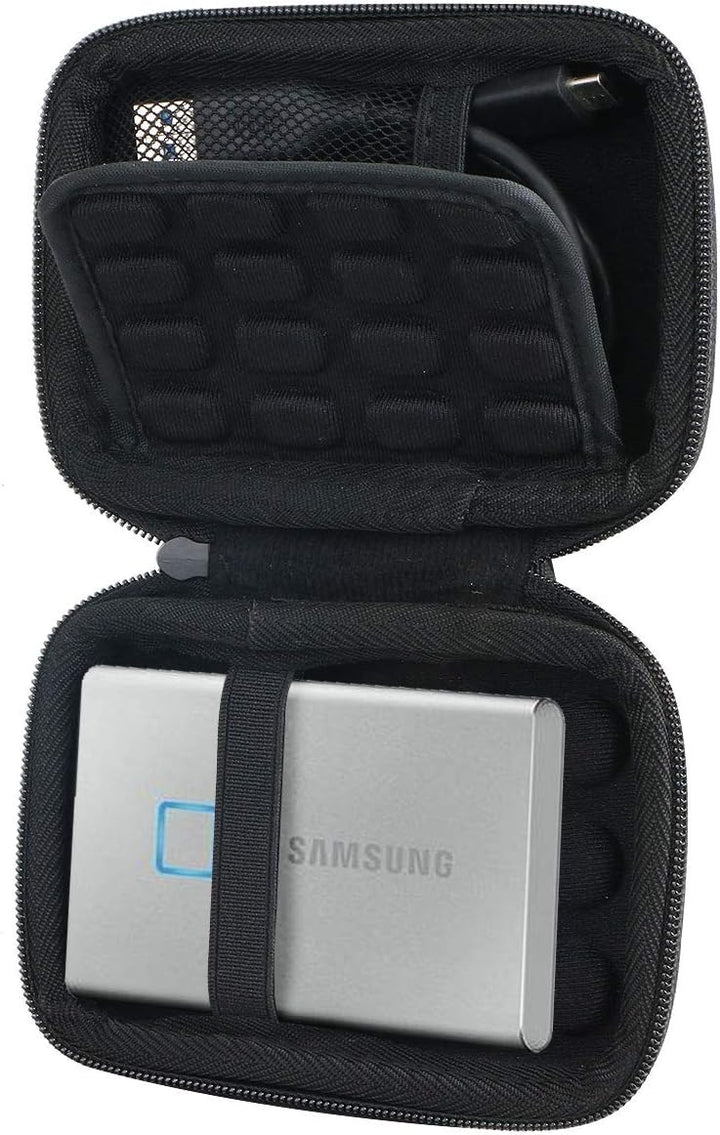 Khanka Stossfeste Tache Case für Samsung T7 Touch/ T7 Portable SSD 500GB 1TB 2TB. (Für 1 SSD, Mit st