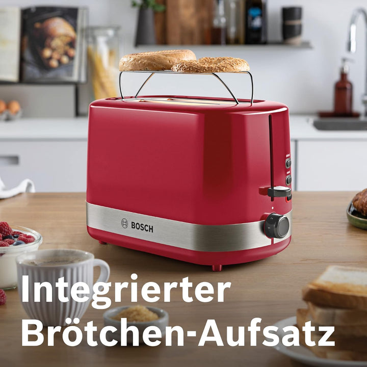 Bosch Kompakt Toaster ComfortLine TAT6A514, für 2 Scheiben, integrierter Brötchenaufsatz, mit Auftau