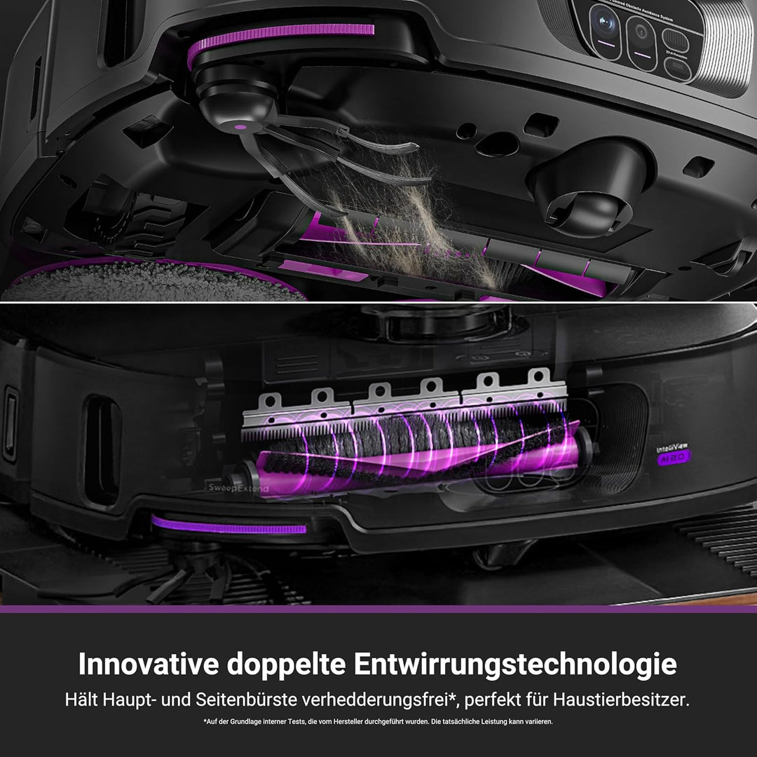 EUREKA J15 Max Ultra Roboterstaubsauger mit Wischfunktion | Extensible Seitenbürste & Wischarm | 220