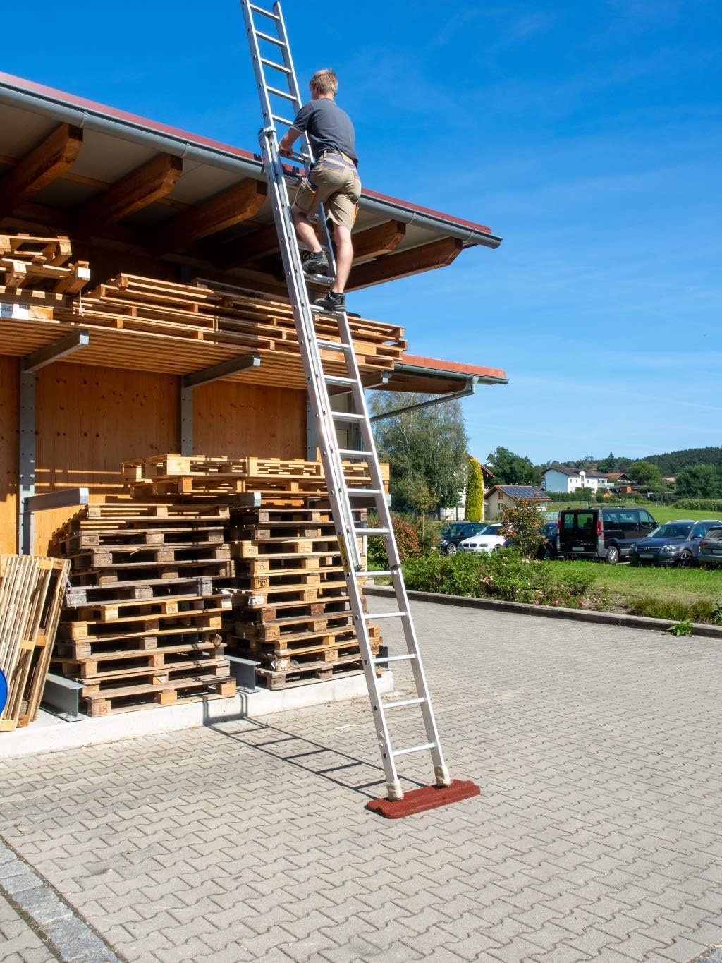 Leitermatte Leitersicherung ROT Antirutschmatte Stoppermatte Standfuss Leiter Bodenschoner 75 x 25 x