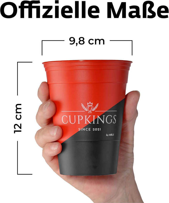 CUPKINGS Party Becher Set | 22 Hartplastik Becher Made in Germany | Festival Zubehör & Party Deko |