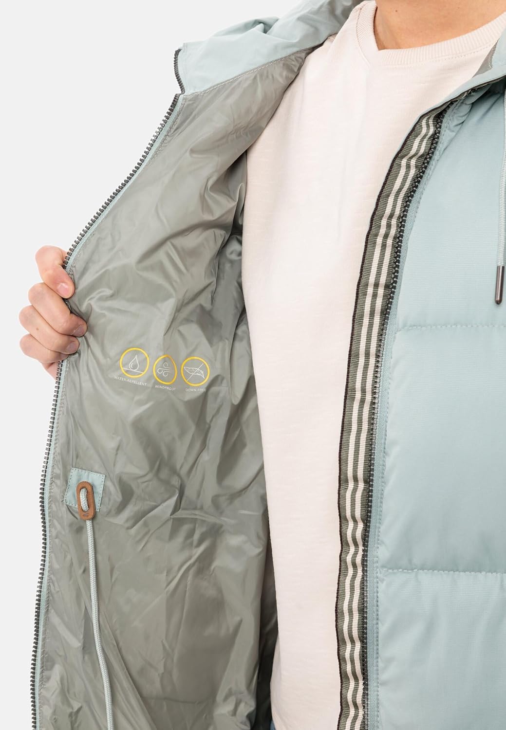 camel active Damen Steppmantel mit Kapuze 48 Grau, 48 Grau