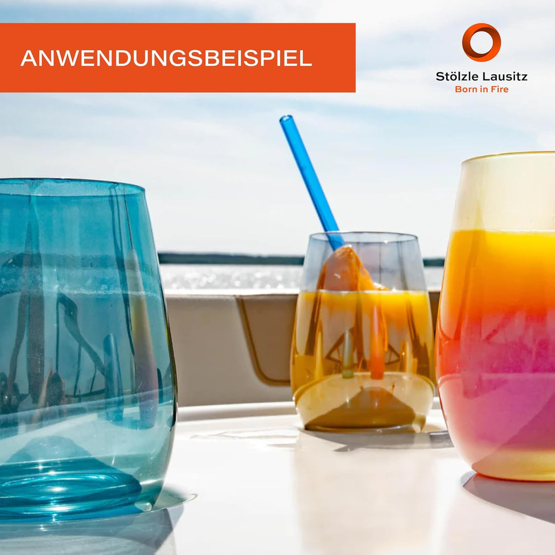 Stölzle Lausitz Longdrinkbecher Mirror Türkis / 6er Set Trinkgläser/Cocktailgläser/hochwertiges Long