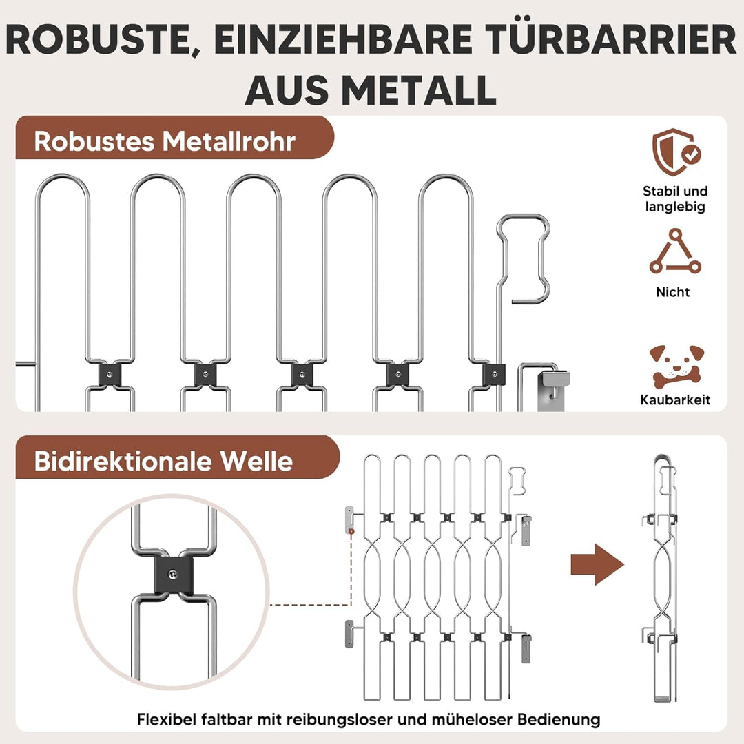 Snagle Paw Einziehbar Metall Türschutzgitter für Haustüren, Anti-Ausbruch Türschutzgitter, 62cm Brei