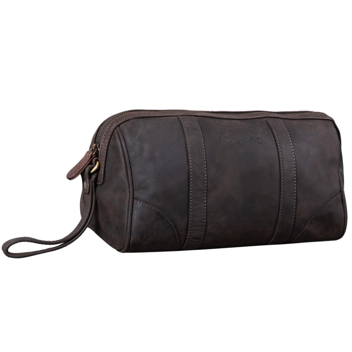 STILORD 'Charles' Kulturtasche Leder Gross Vintage Design für Herren und Damen Kulturbeutel Waschtas