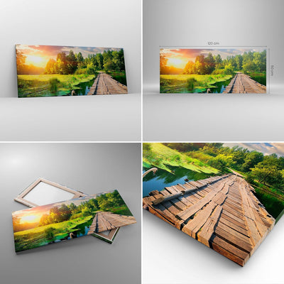 Wandbilder Dekoration Wohnzimmer Architektur Promenade Schwan Landschaft Bilder auf Leinwand 120x50c