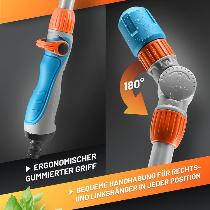 GRÜNTEK Giessstab Wasserlanze Reinigungs-Stab Gartenbrause für Gartenbewässerung, KFZ- und Fahrradre