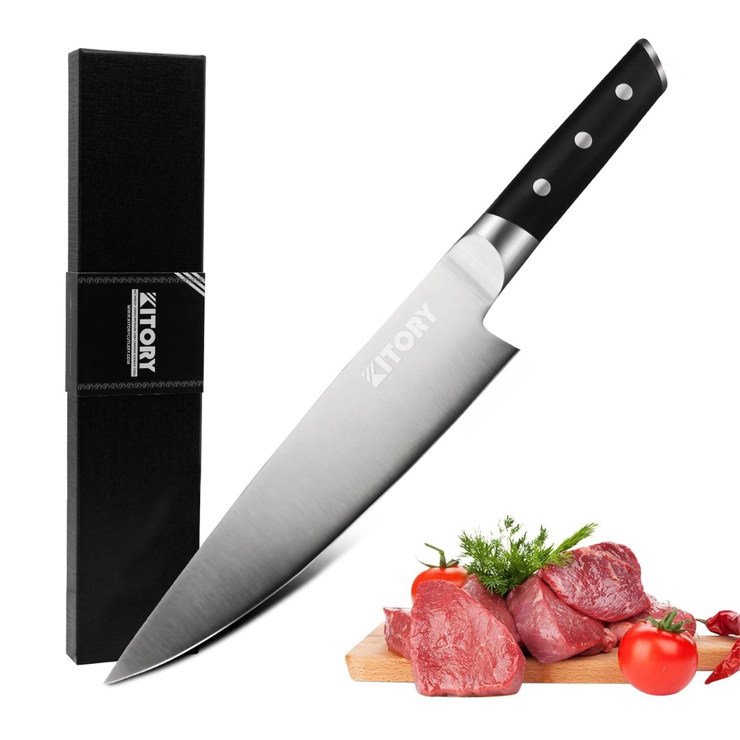 Kitory Kochmesser, Profi Küchenmesser, Scharf Chefmesser 20cm Klinge Fleischmesser mit Pakkaholzgrif