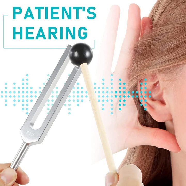 Stimmgabel,Stimmgabel Neurologie, 10er Set mit Sockel + 2 Silikonhämmer und Reinigungstücher, Ideale