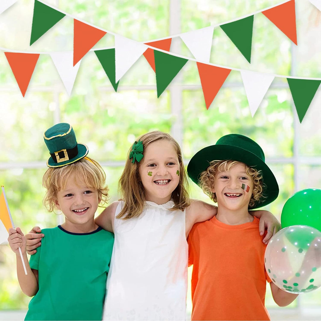 10 m St. Patrick's Day Festival Grün Orange Weiss Wimpel Girlande Dekoration Party Stoff Bunting Dre