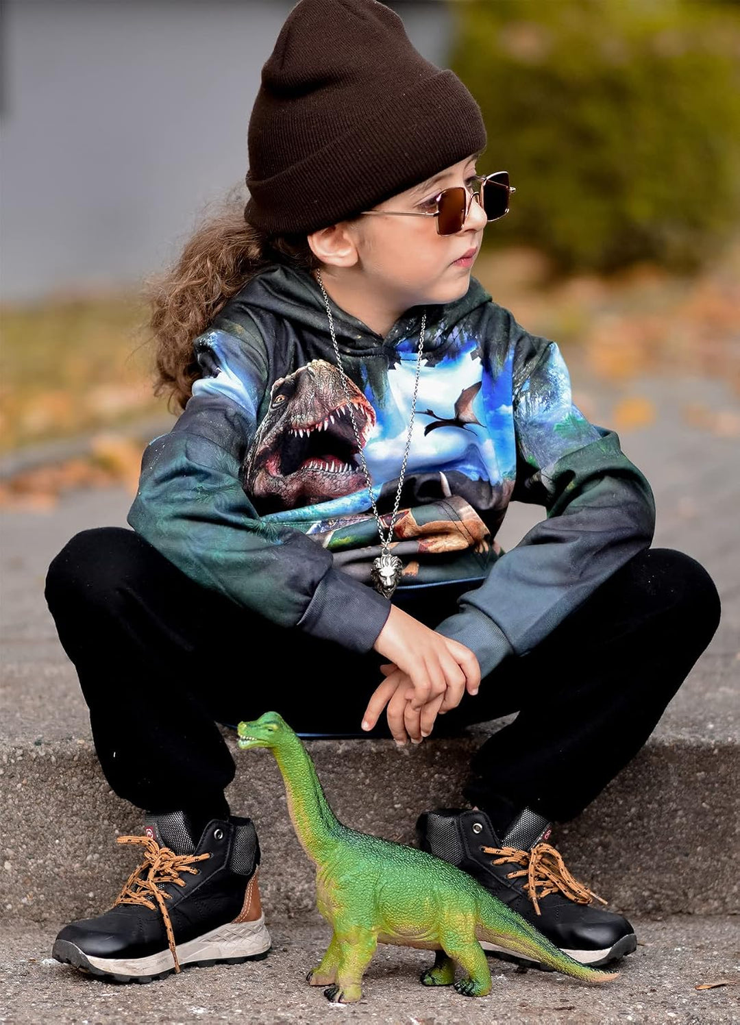 Fanient Pullover Jungen Mädchen 3D Print Fleece Hoodie Kinder Hooded Sweatshirt with Kangaroo Pocket