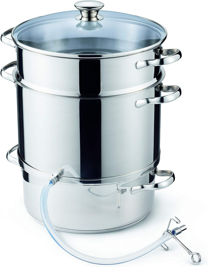 Kelomat, 1984-360, Dampfentsafter, 10 Liter Inhalt, 40 x 33 x 33 cm, Gewicht 4.5 KG, Edelstahl, star