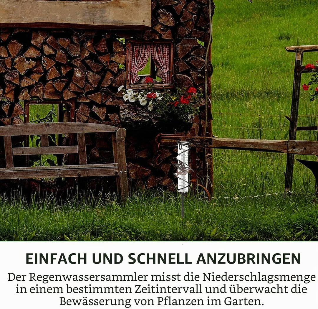 HOMURY Garten Regenmesser Glas Niederschlagsmesser Regenmesswerkzeuge Regenmesser Litermesser Regenm