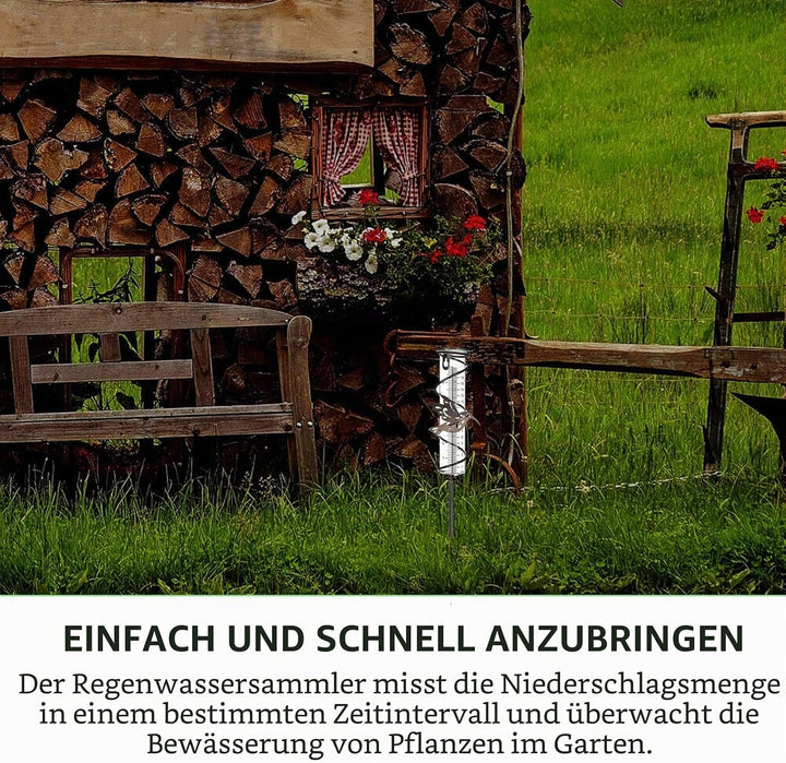 HOMURY Garten Regenmesser Glas Niederschlagsmesser Regenmesswerkzeuge Regenmesser Litermesser Regenm
