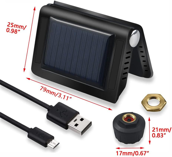 Riloer Auto-Reifendrucküberwachungssystem, drahtlose TPMS-Verbindung, mit 4 externen Sensoren, gross
