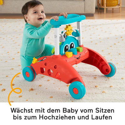 Fisher-Price - 2-Seiten Auto-Lauflernwagen, mitwachsendes interaktives Spiel-Center mit über 50 Lied