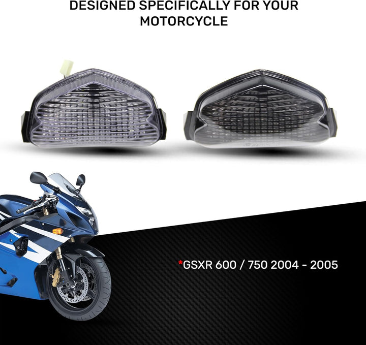 aVDB-moto LED-Bremslicht mit integrierten Blinker kompatibel mit Gsxr 600, 750, K4, K5 2004/2005 (Ge