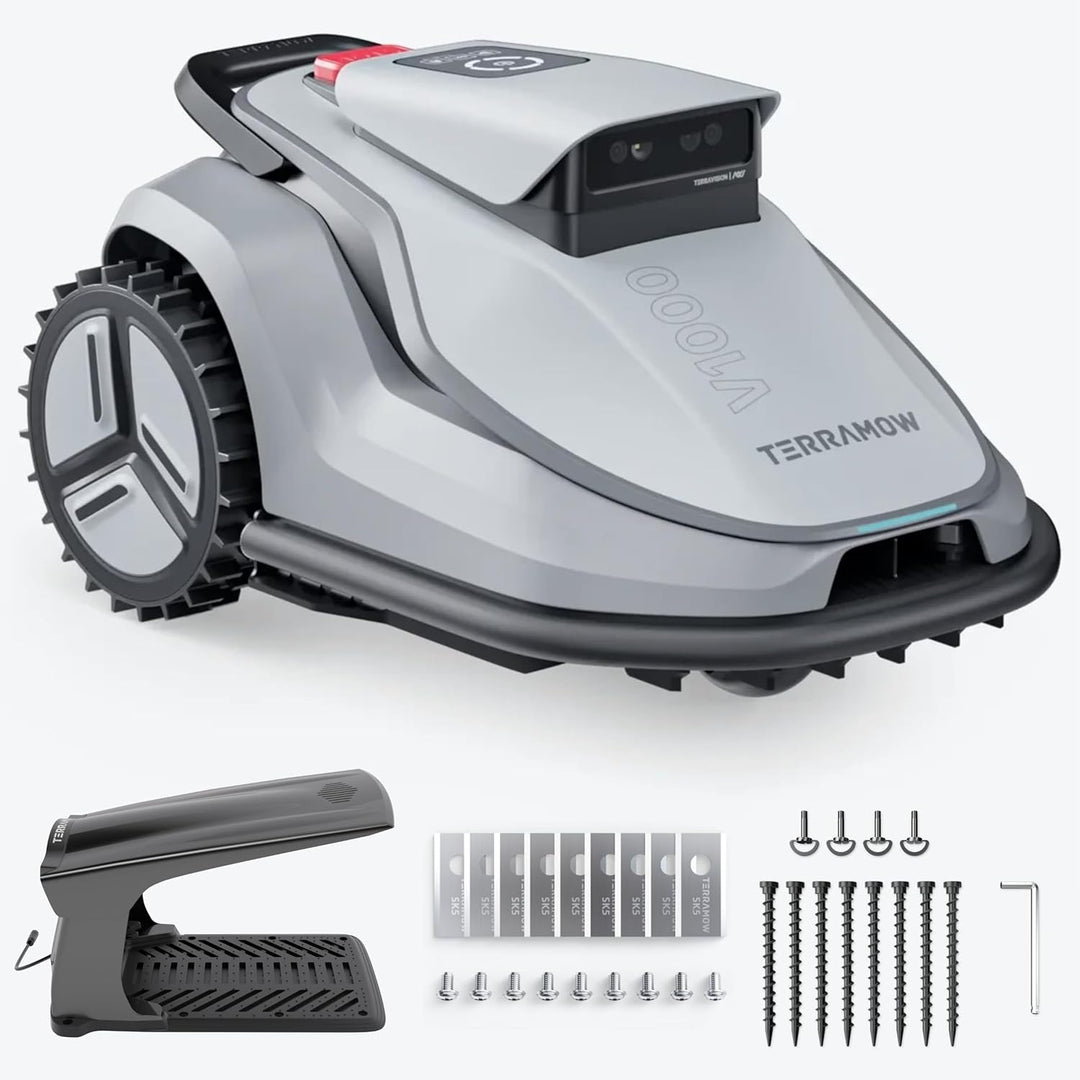 Terramow V1000 Mähroboter ohne Begrenzungskabel, ohne RTK, mit KI-Bilderkennung und Hinderniserkennu