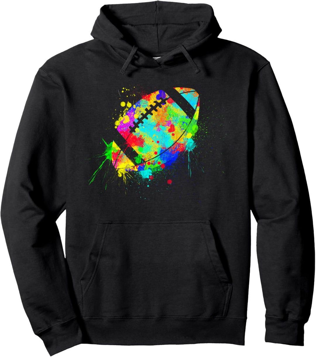American Football Logo Farbklecks Pullover Hoodie