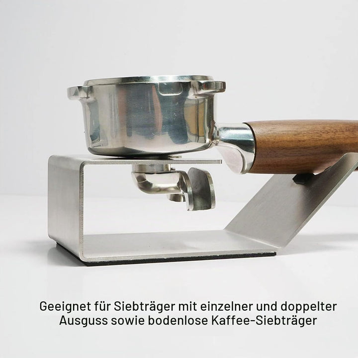 Kaffee Siebträger Halter und Tamper Station, Edelstahl, für 51-58 mm, Bodenlos