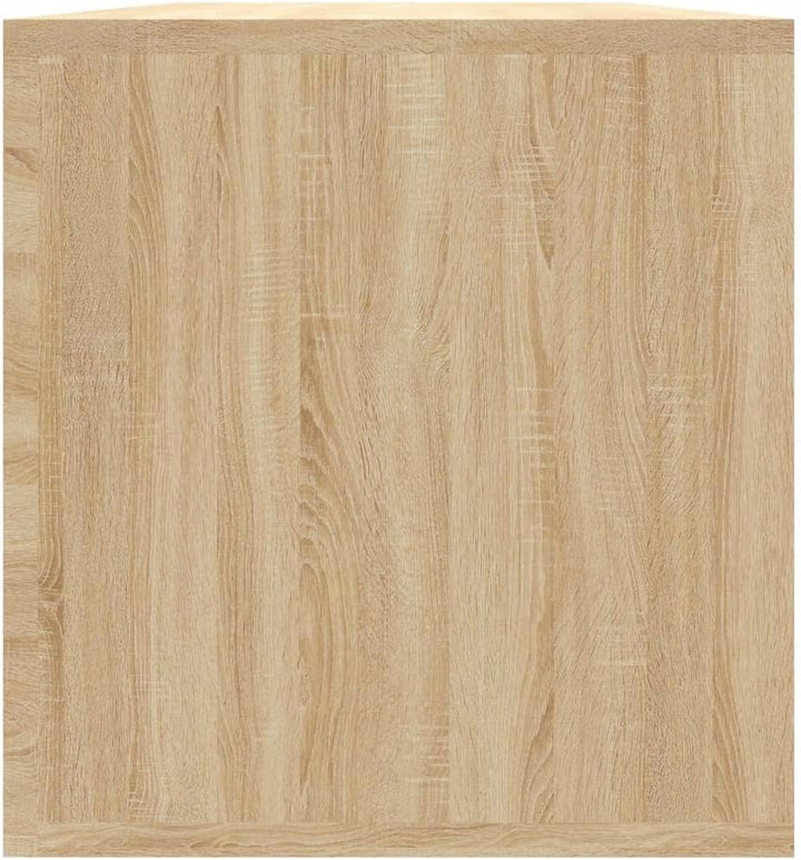 vidaXL Aufbewahrungsbox für Schallplatten 71x34x36 cm, Sonoma Eiche, Holzwerkstoff, 2 Fächer, Stabil