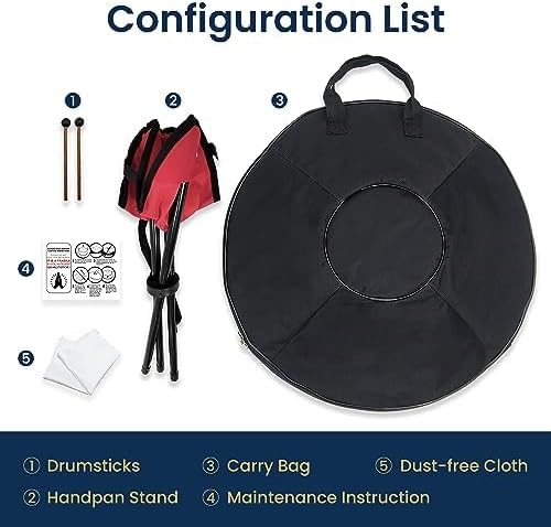 GLADFRESIT Handpan 22-inch, 9 notes, Palace Blue, tuned to 432Hz, comes with a handpan backpack, sta