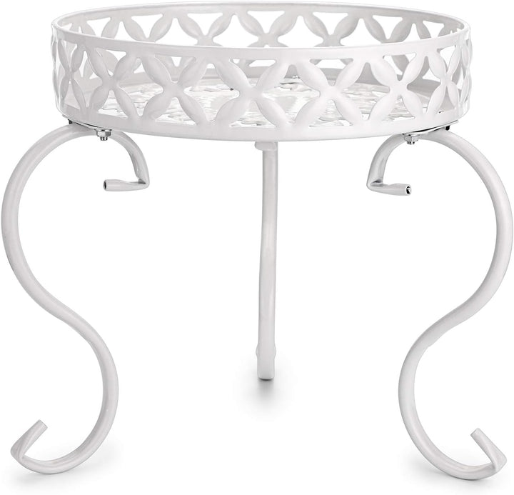 SUMNACON 1 x Kunst-Metall-Pflanzenständer, Blumentopf-Halter für den Innen- und Aussenbereich, weiss