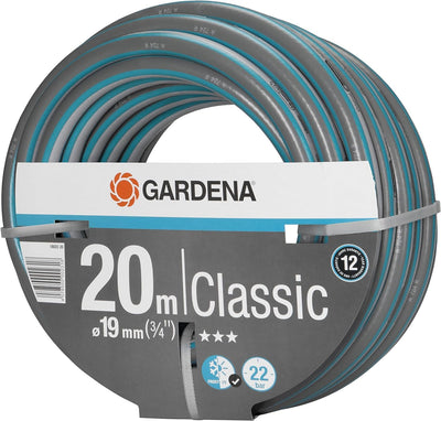 Gardena Classic Schlauch 19 mm (3/4 Zoll), 20 m: Universeller Gartenschlauch aus robustem Kreuzgeweb