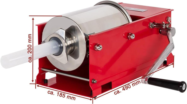 Beeketal 'MTH03' Profi Gastro Wurstfüllmaschine (3 Liter/horizontal) SGS-geprüft, Wurstfüller mit 2