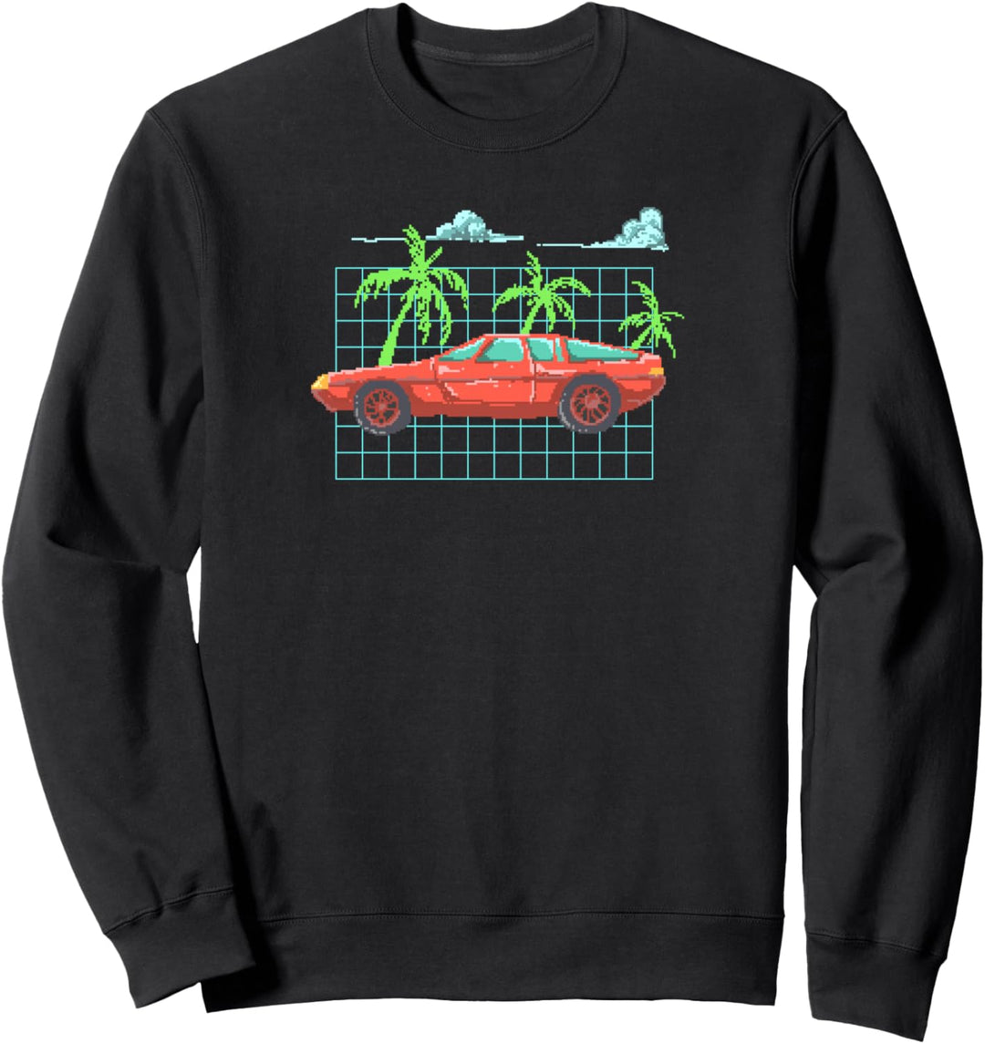 Synthwave Retrowave Vaporwave Pixel 2D Videospiel Art Sweatshirt