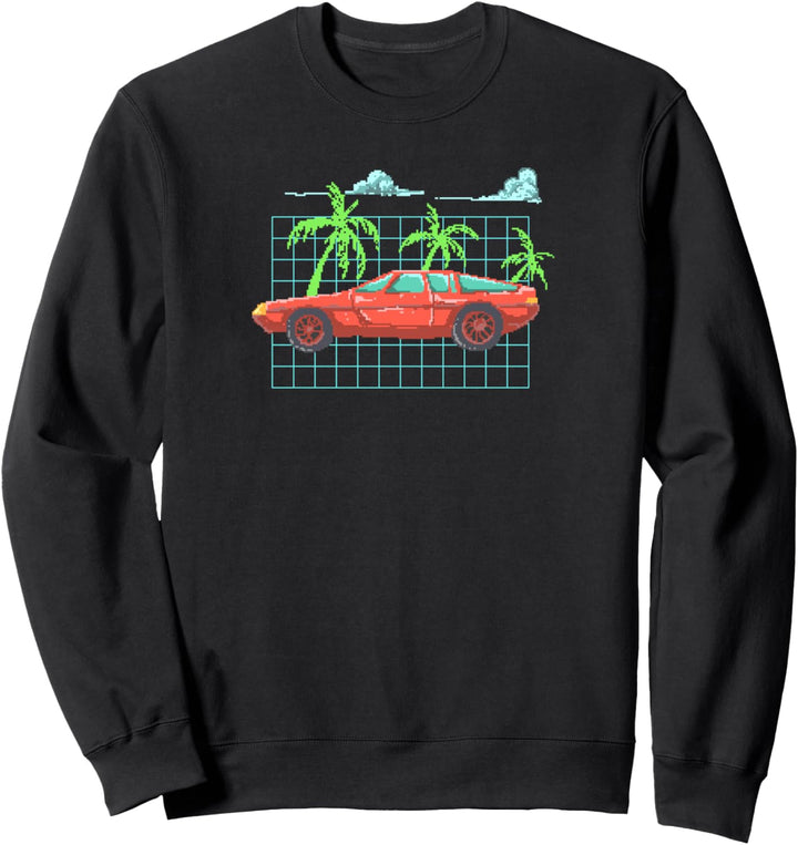 Synthwave Retrowave Vaporwave Pixel 2D Videospiel Art Sweatshirt