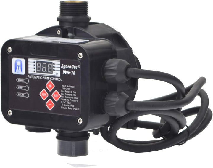 Agora-Tec® Pumpensteuerung Druckschalter Durchflusswächter AT-DWv-18 verkabelt (Ein- und Abschaltdru