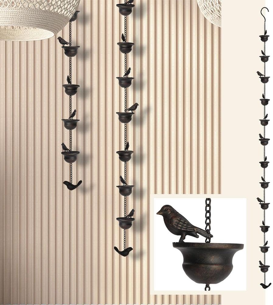 2,4/M Regenkette Japanischer Stil Korridor mit Drainagekette Villa Bird Cup Regen Fallrohr W4N0 Deko