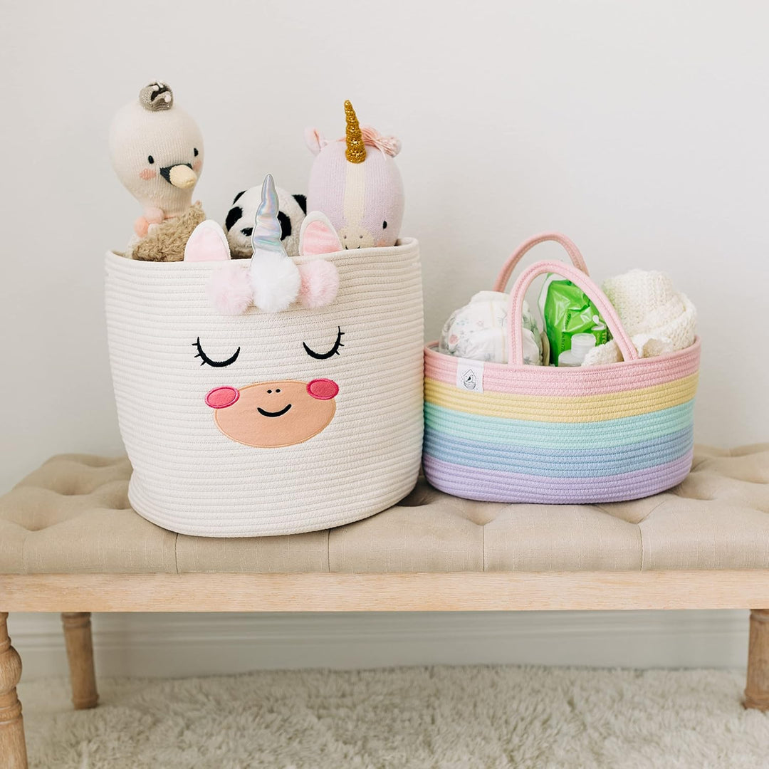 OrganiHaus Wickelkorb – Windel Organizer, Babykorb, Wickelorganiser, Windelkorb Baby, Windel Caddy,