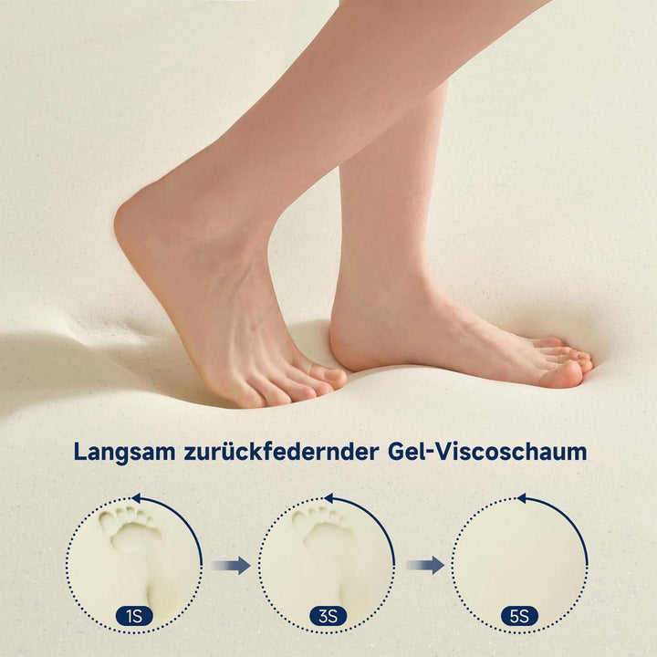 Z-hom Matratzenauflage 140 x 190, 8 cm, für Doppelbett 140x190, Matratzenauflage aus Memory-Schaumst