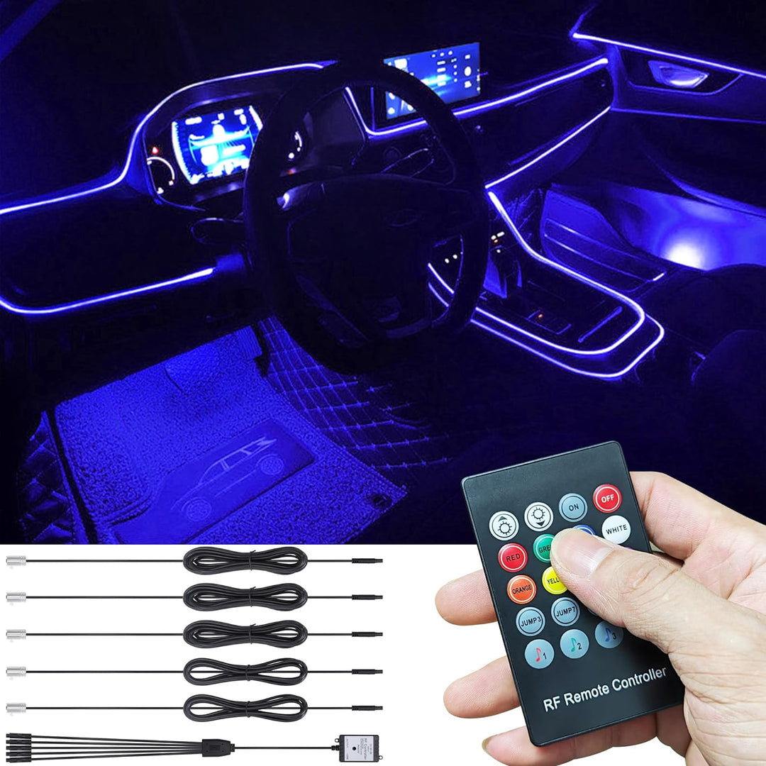 TABEN Auto Umgebungslicht RGB Fernbedienung Dekorative Lampe DIY Refit Flexibles Glasfaserrohr 8 Far