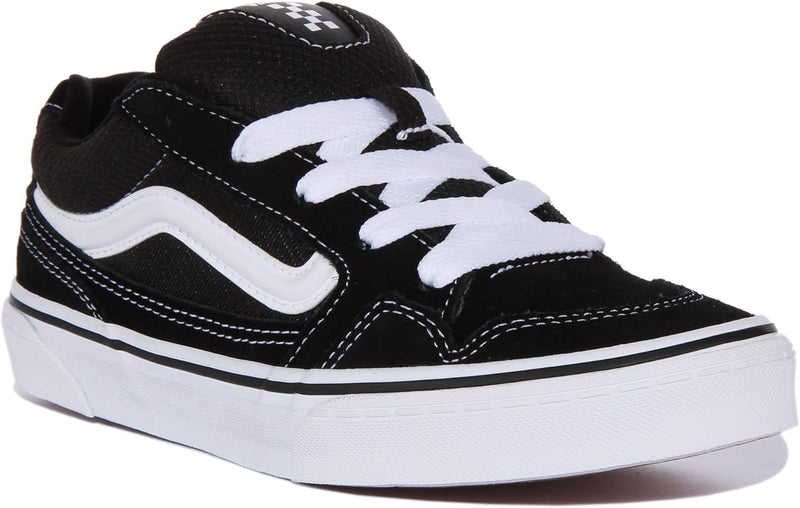 Vans Unisex Kinder Caldrone Sneaker 39 EU Suede Mesh Black White, 39 EU Suede Mesh Black White