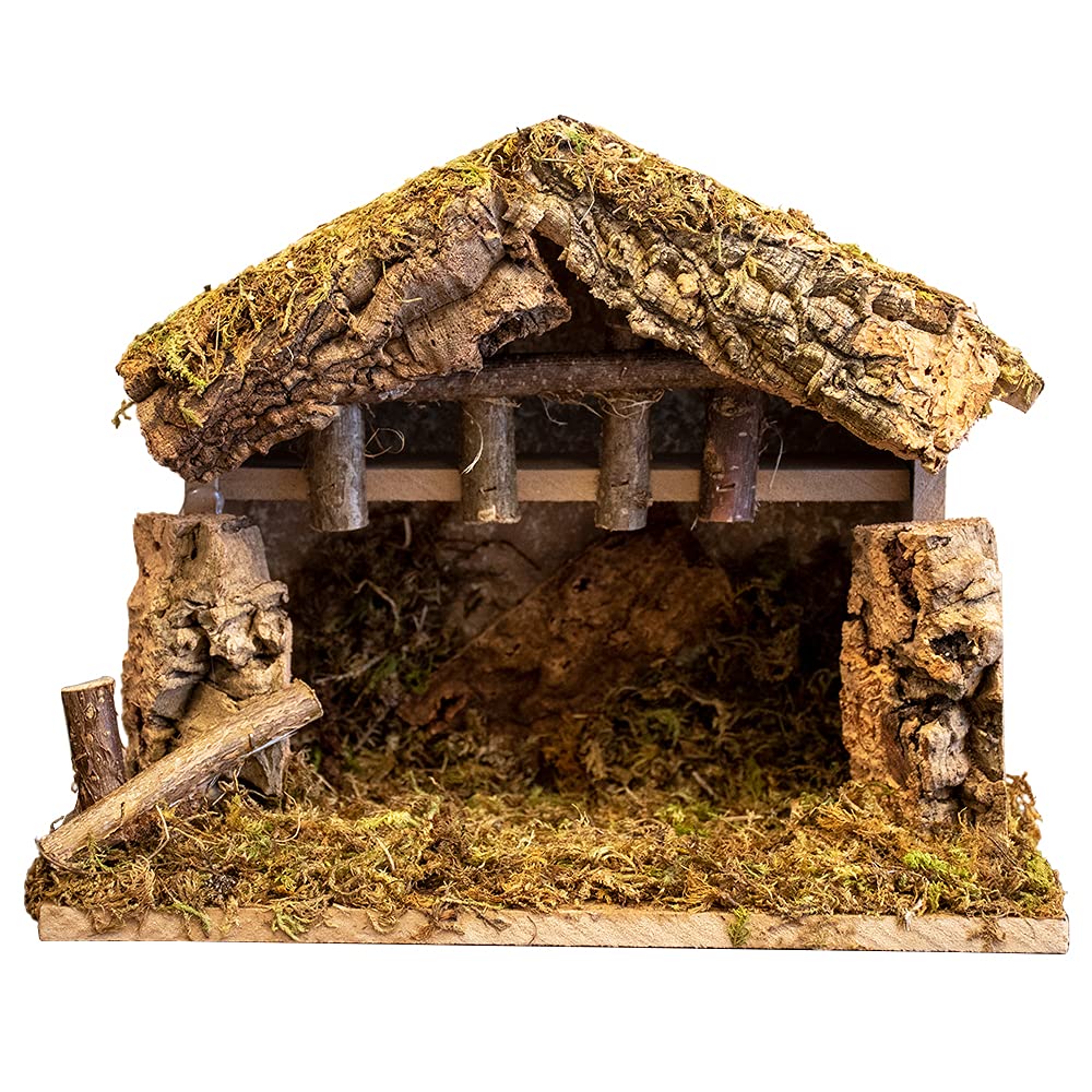 Village Weihnachtskrippe aus Holz für Weihnachtskrippe, 25,4 x 12,7 x 20,3 cm, hergestellt in Italie
