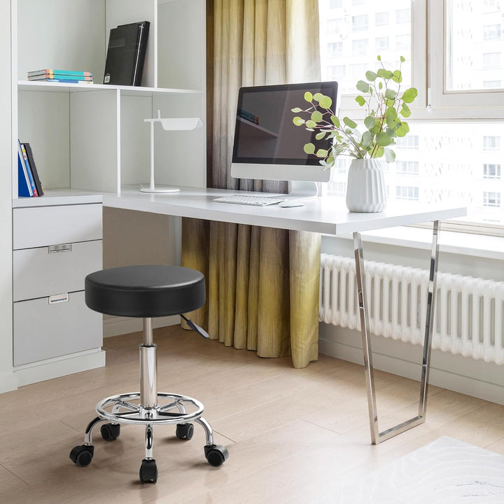 Yaheetech Rollhocker Höhenverstellbar 50,5–65 cm Sitzhöhe Drehhocker 360° Drehbar Bürohocker bis 120