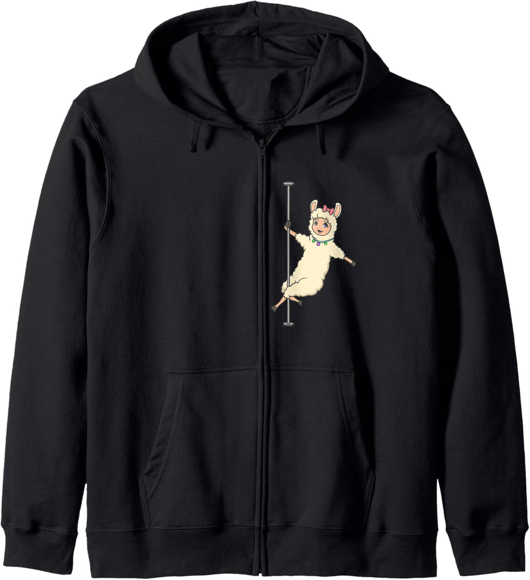 Lama an der Pole Dance Stange - Pole Fitness Kapuzenjacke