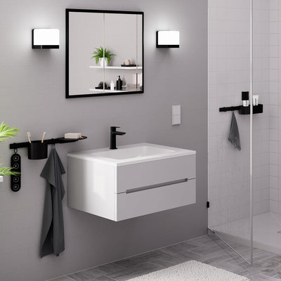 hansgrohe Logis Fine - Waschtischarmatur mit Zugstange, Wasserhahn Bad mit Auslauf Höhe 110mm, Misch