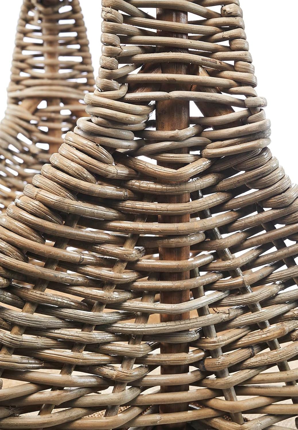 Kobolo Holztrage Holzkorb für Kaminholz - Rattan kubu grey - mit Leinenstoff und Henkel ausgestattet