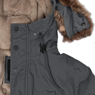 bw-online-shop Winterparka Fishtail mit Futter Herren Parka Jacke L Anthrazit, L Anthrazit