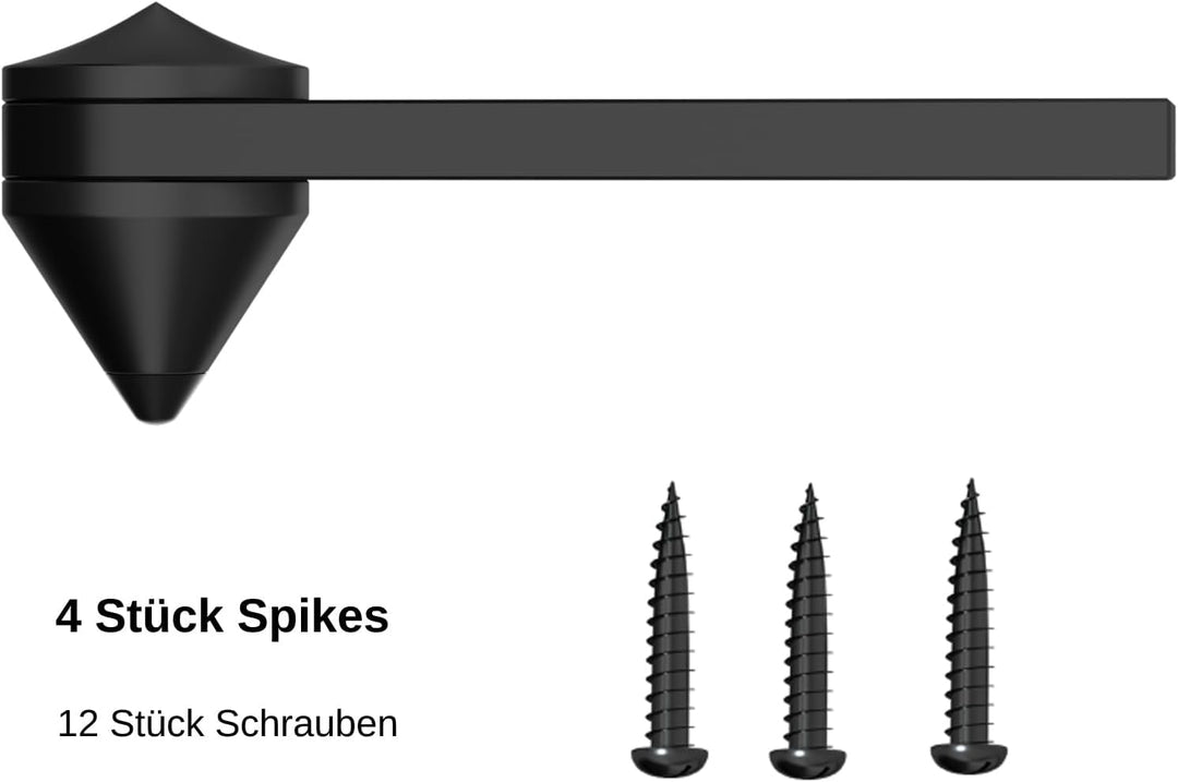 Monosaudio SP1500 High-End Isolationsfüsse Lautsprecherspikes, Schwarz | 4er Set, Vibrationsdämpfer,