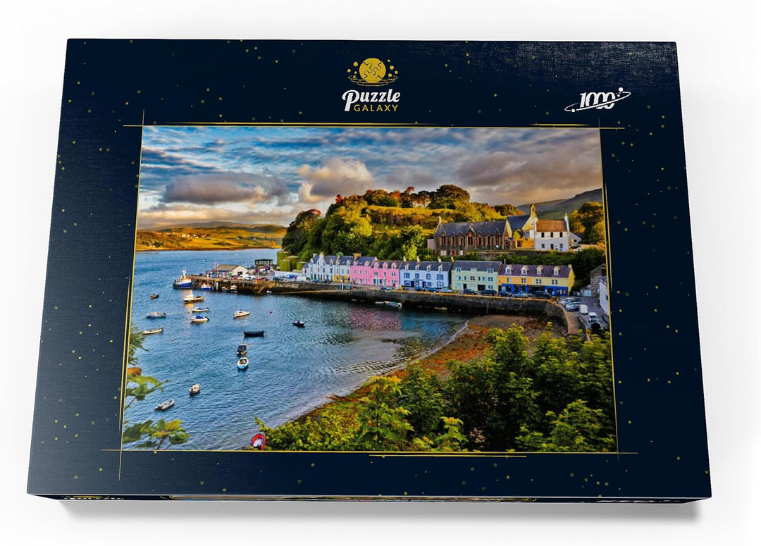 Blick auf Portree vor Sonnenuntergang, Isle of Skye, Schottland - Premium 1000 Teile Puzzle - MyPuzz