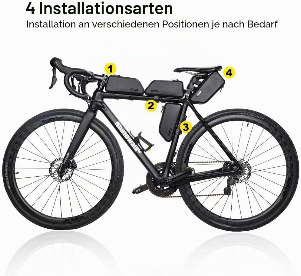 Rhinowalk Fahrradtasche Rahmentasche 1.5L Wasserdicht Fahrrad Fronttasche Oberrohrtaschen Lenkertasc