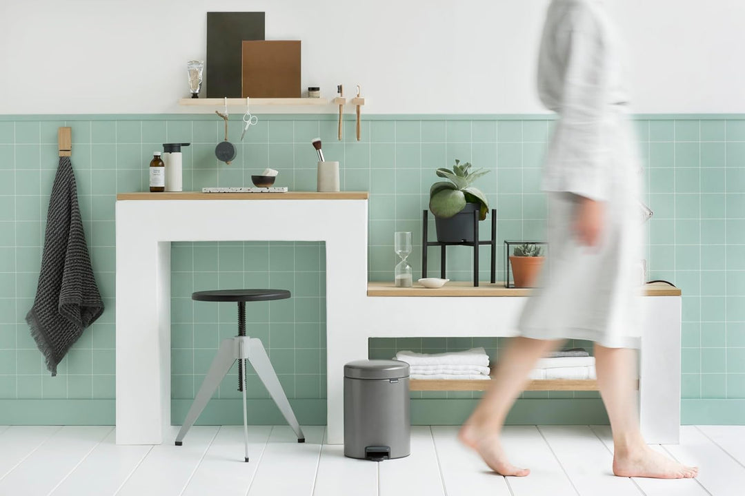 Brabantia Treteimer mit Inneneimer, 5L, aus Kunststoff, stahl, Platinum 5 Liter Platinum, 5 Liter Pl