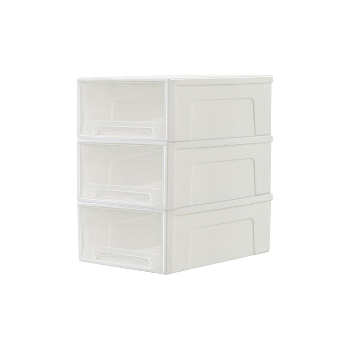 Cetomo 14L*3 Schubladenschrank, Schubladencontainer, 3 Schubladen mit 14 L, durchsichtige Schubladen