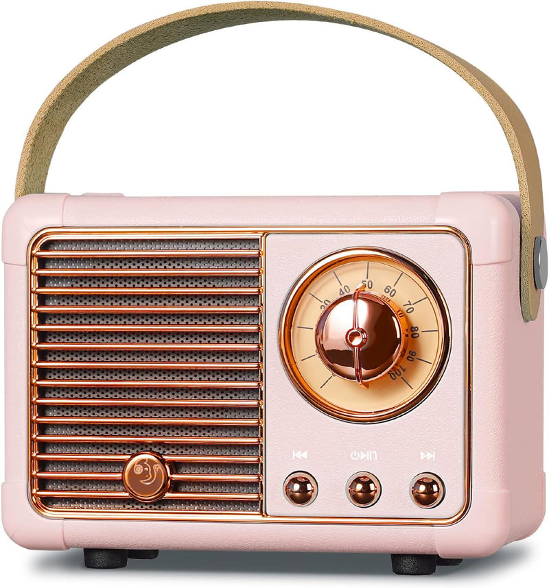 PRUNUS J-999 Mini Bluetooth Lautsprecher mit Radio FM, Retro Radio Bluetooth Speaker Wiederaufladbar
